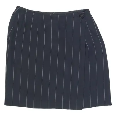 DKNY Womens Wrap Skirt Blue Short Striped S