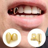 Polished Zircon Fang Grillz for Men & Women – Hip Hop Y2K Couple Jewelry Gift