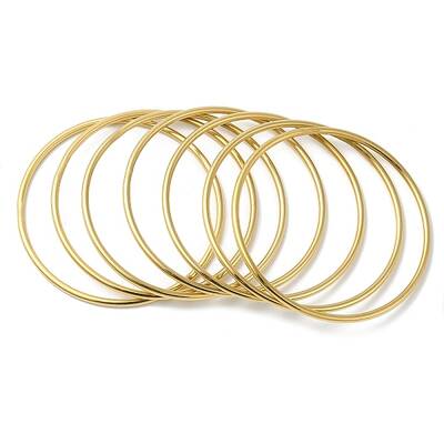7Pcs 304 Stainless Steel Thin Plain Bangle Sets