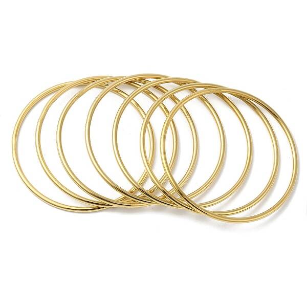 7Pcs 304 Stainless Steel Thin Plain Bangle Sets