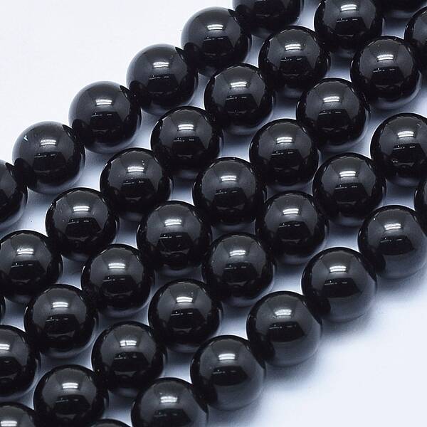 Natural Black Tourmaline Beads Strands