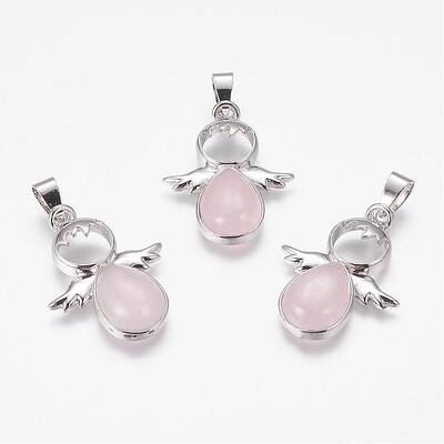 Natural Rose Quartz Pendants