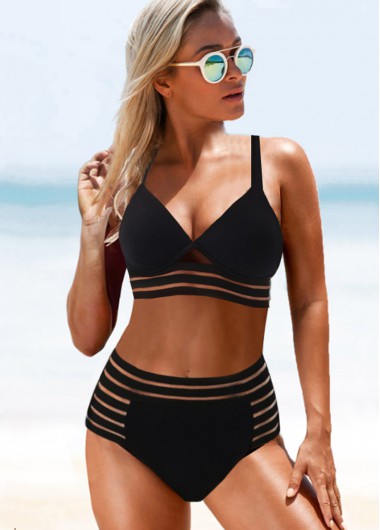 Modlily Sheer Mesh High Waisted Bikini Set - 2XL