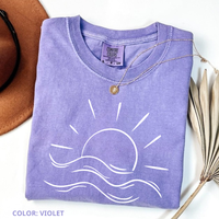Comfort Colors Sun T-Shirt, Summer Tee, Beach Shirts, Boho Sunshine Tee, Cute Gift, Aesthetic Tee, Trendy Cotton Shirt