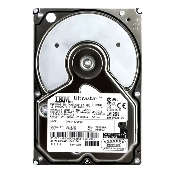 DPSS-336950 IBM 36.9GB Ultra-160 SCSI 7200 3.5-inch 4MB Hard Drive