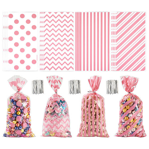 4 Styles OPP Cellophane Candy Storage Bags Sets