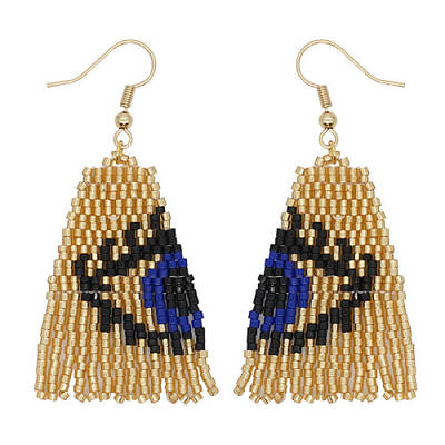 Glass Seed Beaded Dangle Earrings