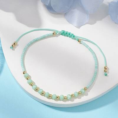 Glass Braided Bead Bracelets