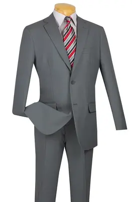 Vinci Men's 2-Piece Poplin Suit - Clean Cut Look - Discounted