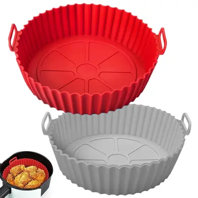 Air Fryer Silicone Liner, 2pcs Reusable Air Fryer Replacement Basket, Fits 3 To 5 QT Air Fryer, Kitchen Gadgets, Kitchen Acce...