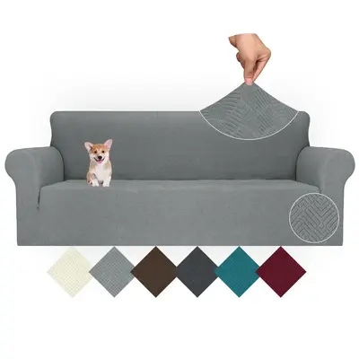 Elastic Sofa Cover, 1 Count Sofa Cover with Elastic Bottom, Universal Living Room Sofa Cover, Furniture Protector for Home De...
