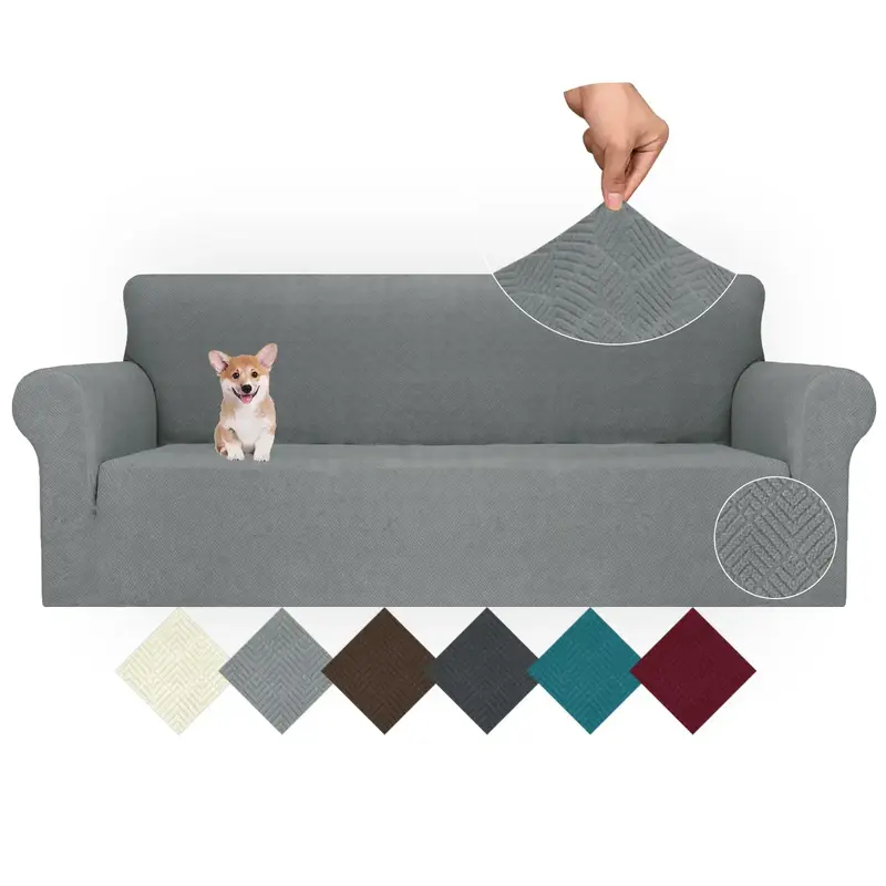 Elastic Sofa Cover, 1 Count Sofa Cover with Elastic Bottom, Universal Living Room Sofa Cover, Furniture Protector for Home De...