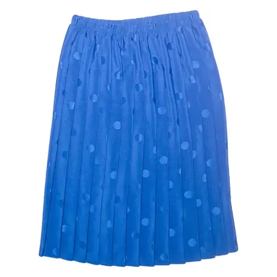 Womens Pleated Skirt Blue Midi Spotted M