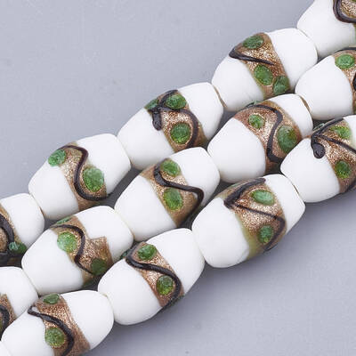 Handmade Gold Sand Lampwork Beads