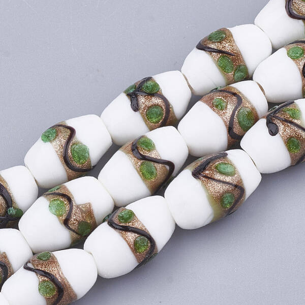 Handmade Gold Sand Lampwork Beads