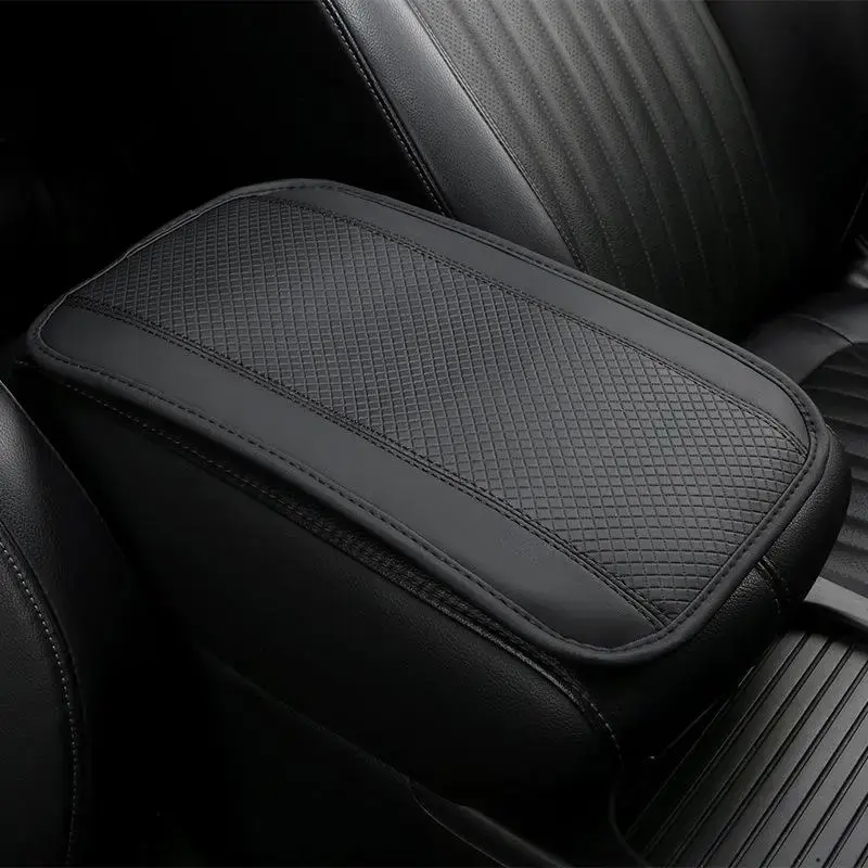 Car Center Console Armrest Pad, PU Leather Car Armrest Pad, Universal Car Interior Decoration Accessories for Women & Men, Au...