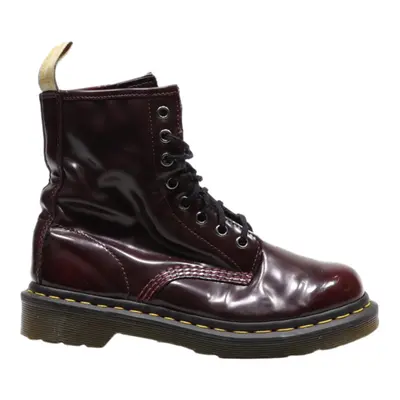 DR MARTENS 1460 Lace-Up Boots Maroon Leather Womens UK 4