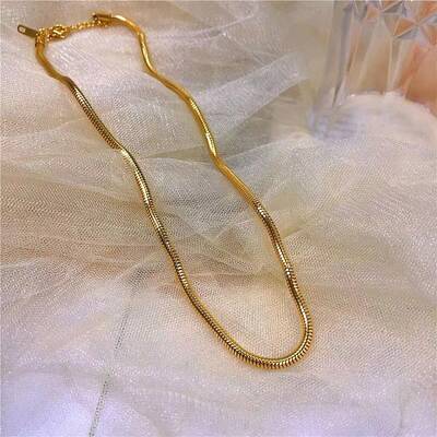304 Stainless Steel Round Snake Chains Necklaces