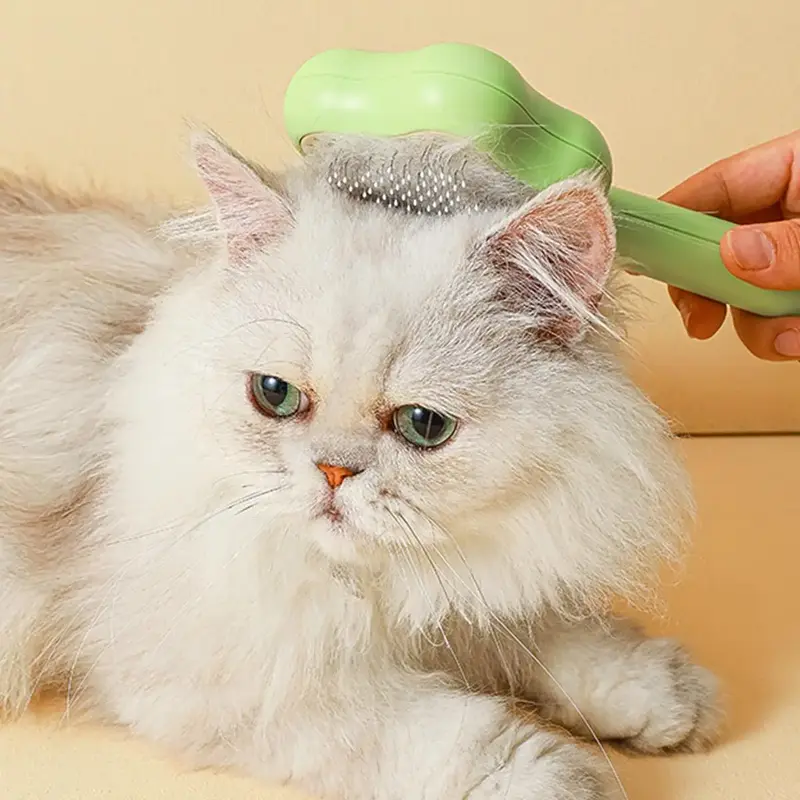 Cat Grooming Brush Self Cleaning Slicker Dogs Cats Doggy Pet Kittens, Shedding Button Self Cleaning Cat Comb Hair Brush for I...