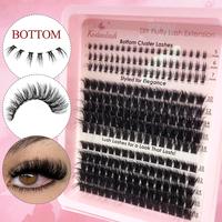 100D+120D 3D Thick Fluffy Lash Clusters10-18mm Faux Mink Fluffy Eyelash Clusters,With 5mm/6mm/7mm Bottom Lashes DIY Cluster E...