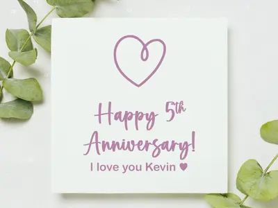 4x4 Personalized Anniversary Card