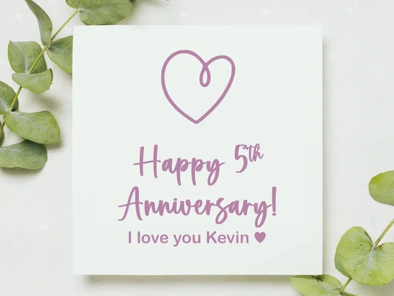 4x4 Personalized Anniversary Card