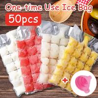 50 Counts Ice Maker Bags with Funnels, Disposable Freezer Bags for Quick Ice Cubes