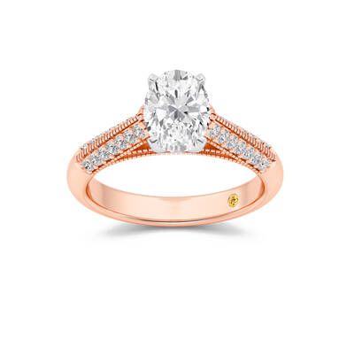 Storm Knife Edged Cathedral Oval Lab Grown Diamond Engagement Ring | 18K Rose Gold 2 1/4 CT. TW.