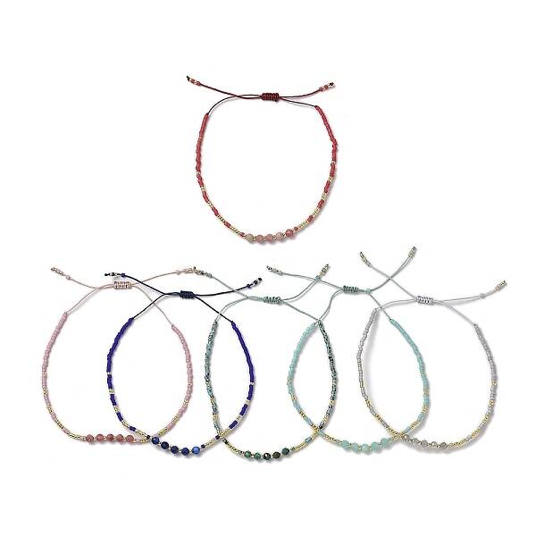 Gemstone Braided Bead Bracelets