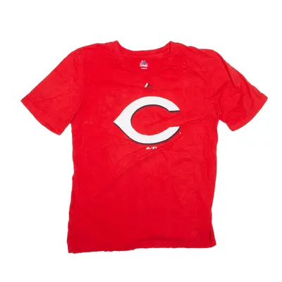 MAJESTIC MLB Cincinnati Reds Baseball T-Shirt Red USA Short Sleeve Boys XL