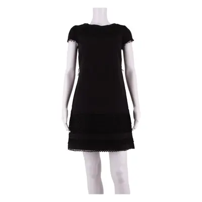 MONSOON Womens A-Line Dress Black Short Sleeve Knee Length UK 8