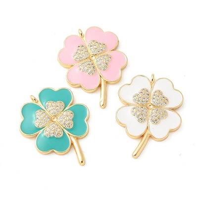 Brass Micro Pave Cubic Zirconia Pendants