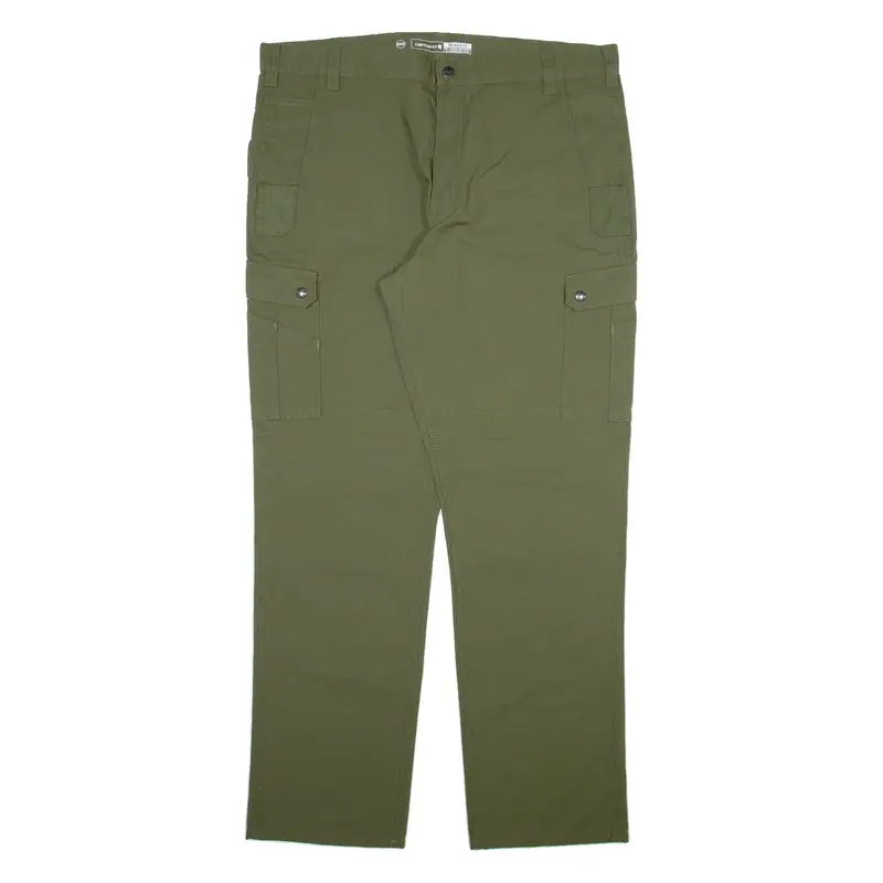 CARHARTT Carpenter Workwear Mens Trousers Green Relaxed Straight W40 L34