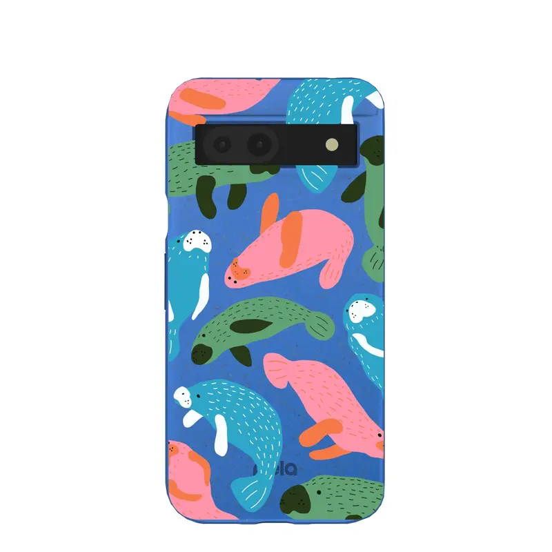 Electric Blue Sea Cows Google Pixel 8a Case