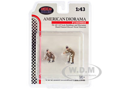 Race Day Two Diecast Figures Set 5 for 1/43 Scale Models by American Diorama