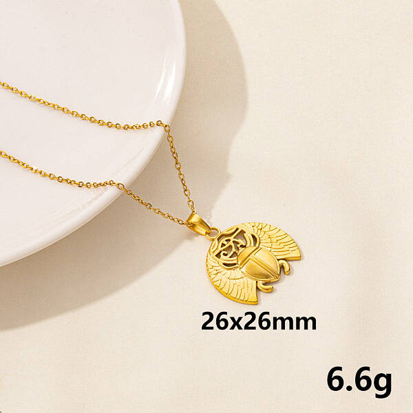 304 Stainless Steel Insects Pendant Necklace