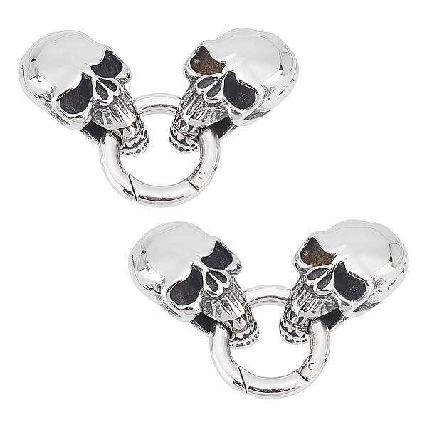 2 Sets Tibetan Style 304 Stainless Steel Spring Gate Rings