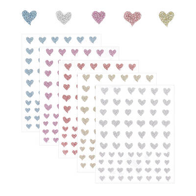 5 Sheets 5 Colors Sparkle PET Nail Art Stickers
