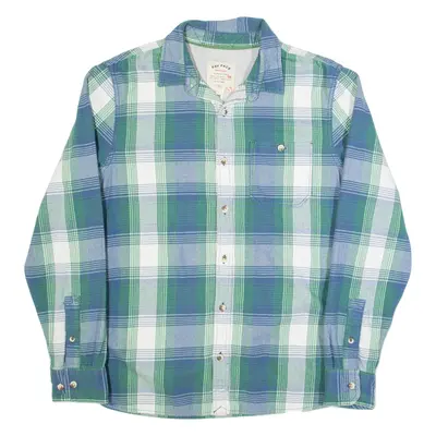 FAT FACE Mens Shirt Blue Check Long Sleeve M