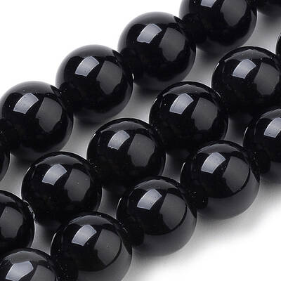 Natural Black Onyx Beads Strands