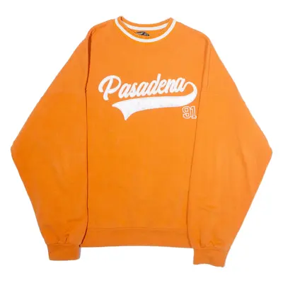FIRESH Pasadena Mens Sweatshirt Orange Crew Neck USA M