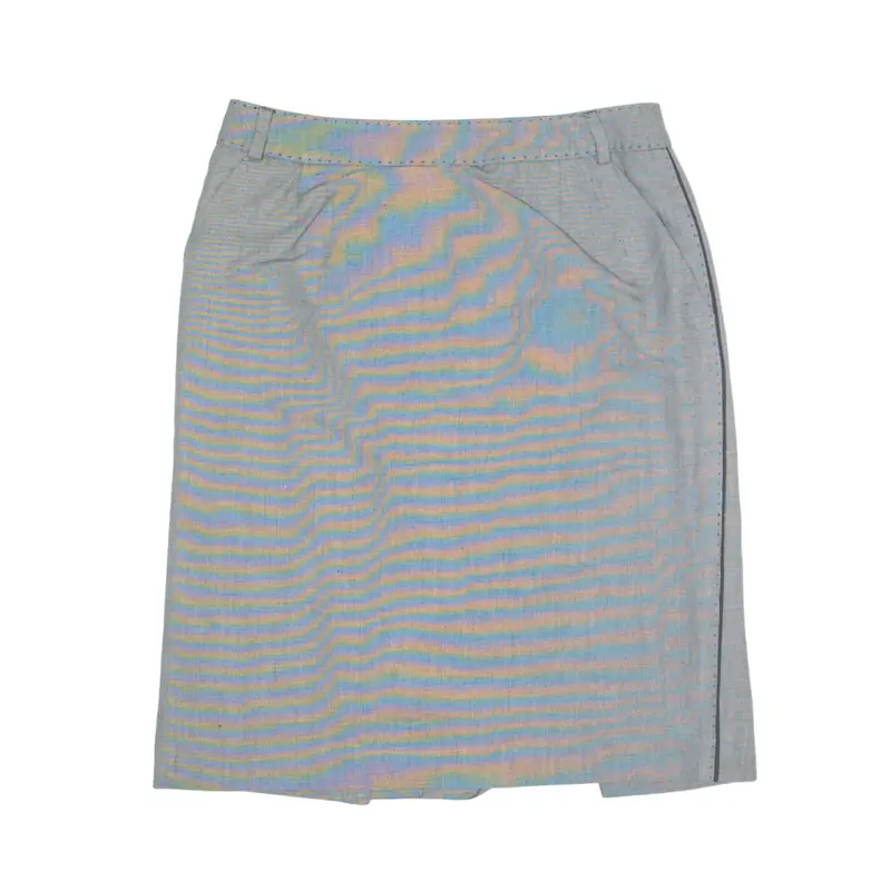 MAX MARA Tailored Linen Knee Length Straight Skirt Grey Womens UK 10