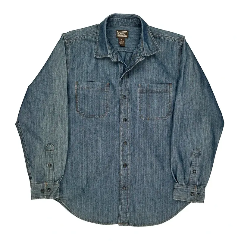 Schmidt Denim Shirt - Medium Blue Cotton Blend