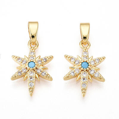 Brass Micro Pave Cubic Zirconia Pendants
