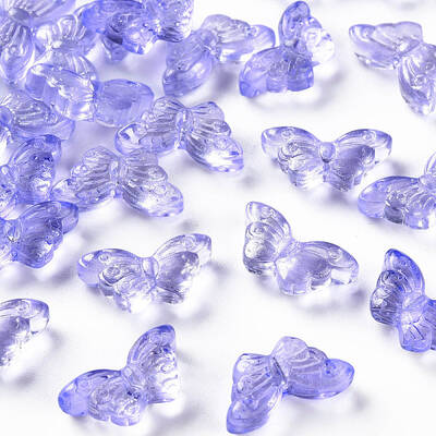 Transparent Spray Painted Glass Beads