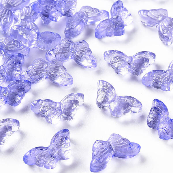 Transparent Spray Painted Glass Beads