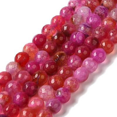 Dyed & Heated Natural Dragon Veins Agate Beads Strands