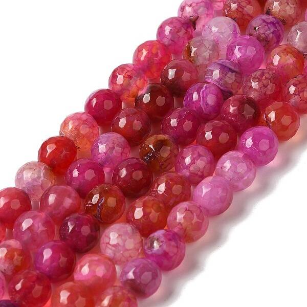 Dyed & Heated Natural Dragon Veins Agate Beads Strands