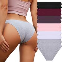 FINETOO 12pcs Cotton Panties Low Waist Briefs Women Comfortable Underpants High Cut Underwear Ladies Soft Panties Lingerie Wo...
