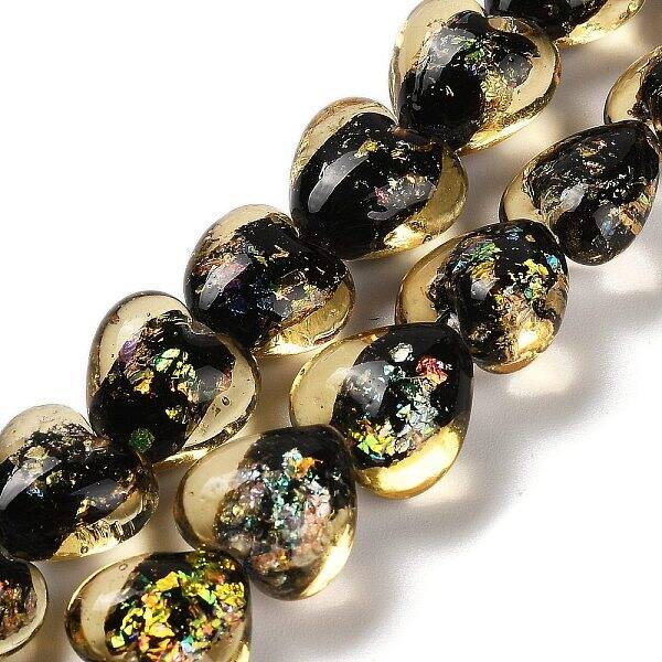Handmade Dichroic Foil Glass Beads Strands